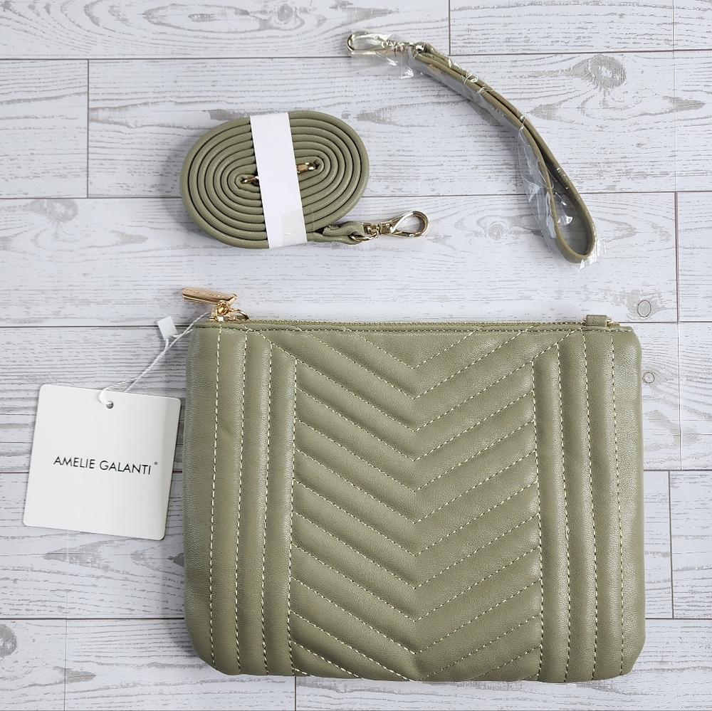 Crossbody Wristlet Bag Green NWT Amelie Galanti - Picture 2 of 16